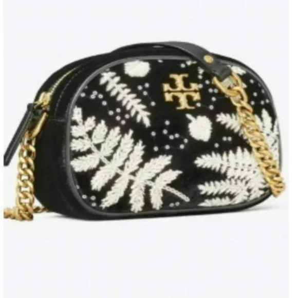 Tory Burch Kira Velvet Embroidered Crossbody Handbag - Picture 3 of 8